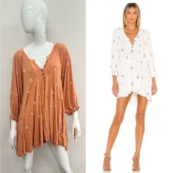 Free People Winter Sun Dress In Orange - Picture 2 of 3